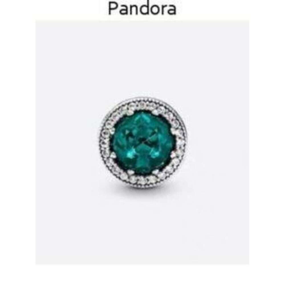 Pandora Silver and Teal Charm Bracelet